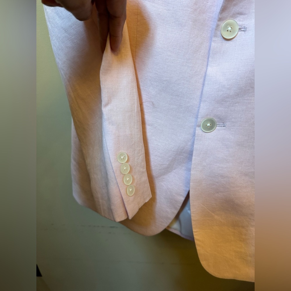 NWT Ralph Lauren Pink All Linen Suit Jacket Mens 38R Lassiter - Picture 13 of 16